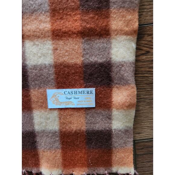 CASHMERE Royal Rossi Shawl Cape Wrap Brown Brick  Scarf Warm Soft 12"W/54"L - Picture 2 of 3